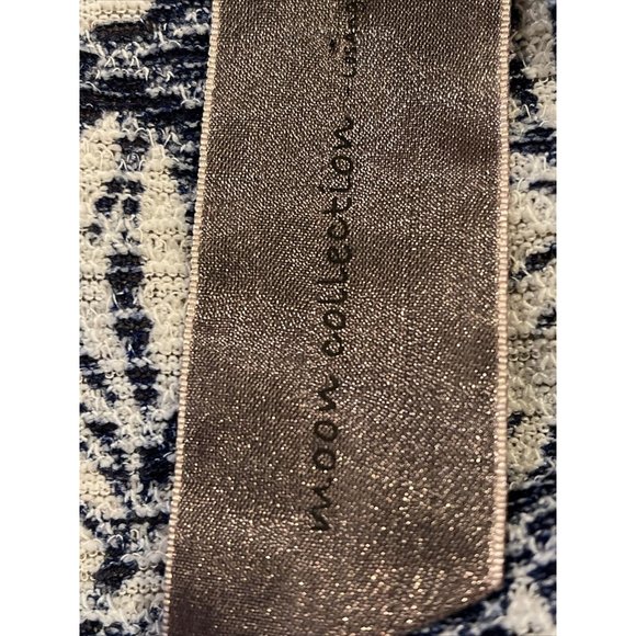 Moon Collection Semi Sheer Long Open Cardigan Fringe Blue White Beige Medium M - Picture 7 of 9